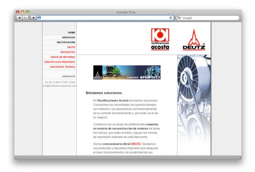 Sitio web Rectificaciones Acosta - home