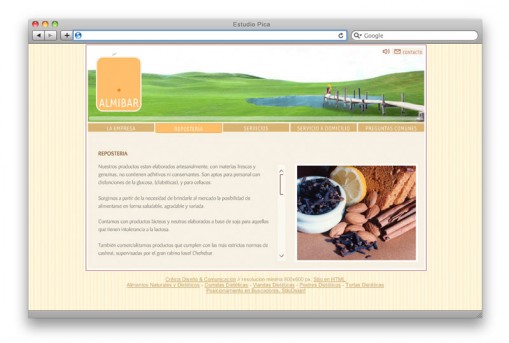 Sitio web Almibar - sección