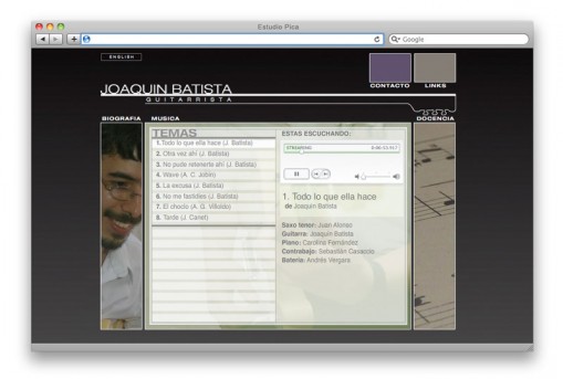 Sitio web Joaquín Batista - sección