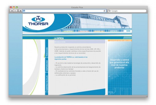 Sitio web Thorsa - home
